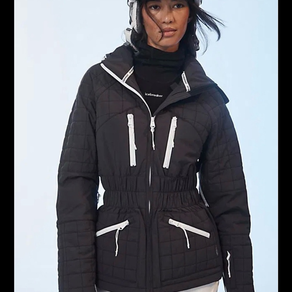 FP Movement by Free People All Prepped ski coat black & white XL